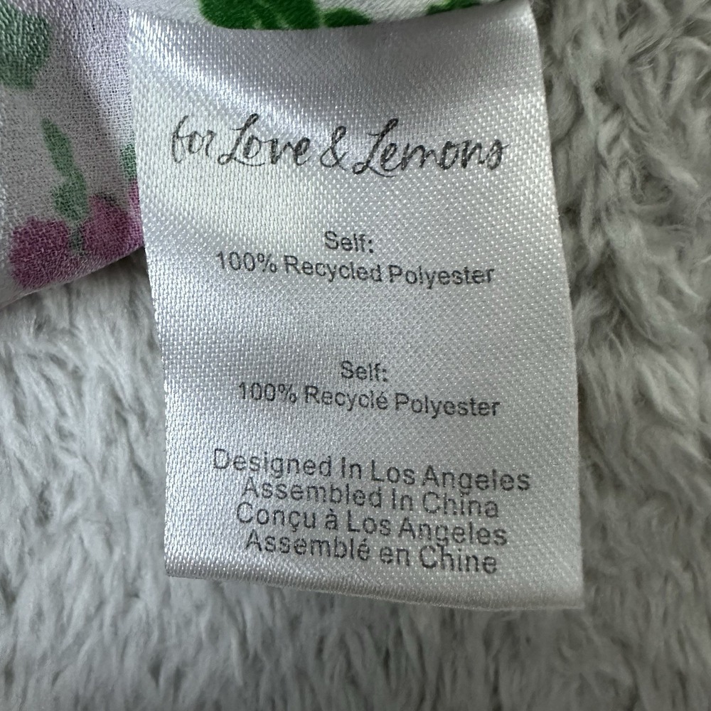 For Love & Lemons Womens S Crop Top Floral Puff Sleeve Smocked Hem Cottagecore - Picture 8 of 11